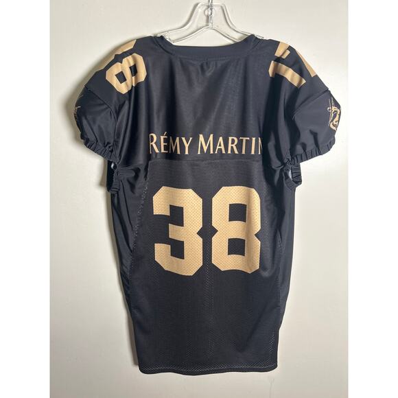 Remy Martin Cognac 1738 Football Jersey w/Shoulder Pads Mens Size L Black White - Picture 5 of 8